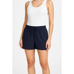 NWT Mossimo Shorts Womens Navy Medium Pull On Rayon Pockets Elastic Drawstring‎
